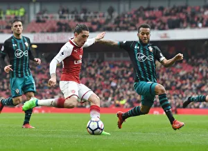 Arsenal V Southampton 2017-18 Prints: Clash of Wings: Bellerin vs. Bertrand in Arsenal vs. Southampton Showdown