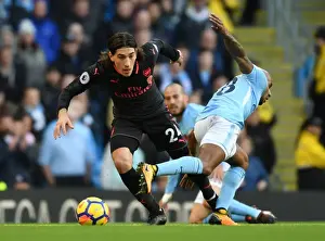 Manchester City V Arsenal 2017-18 Prints: Clash of the Wings: Bellerin vs Delph - Manchester City vs Arsenal Showdown