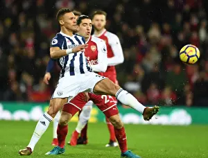 West Bromwich Albion V Arsenal 2017-18 Prints: Clash of Wings: Bellerin vs. Gibbs in the Premier League Showdown