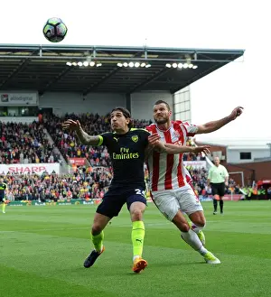 Stoke City V Arsenal 2016-17 Prints: Clash of Wings: Bellerin vs Pieters in Stoke City vs Arsenal