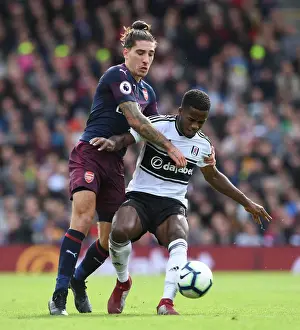 Fulham V Arsenal 2018-19 Prints: Clash of Wings: Bellerin vs. Sessegnon in the Premier League Battle