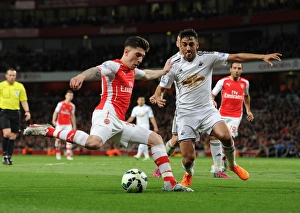 Arsenal Swansea City 2014/15 Prints: Clash of Wings: Bellerin vs. Taylor - Arsenal vs. Swansea, 2015