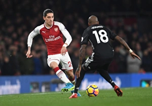 Arsenal V Manchester United 2017-18 Prints: Clash of Wings: Bellerin vs. Young - Arsenal vs. Manchester United, Premier League 2017-18