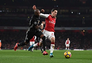 Arsenal V Manchester United 2017-18 Prints: Clash of Wings: Bellerin vs. Young - Arsenal vs. Manchester United, Premier League 2017-18