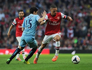Arsenal V Manchester City 2013/14 Prints: Clash of Wings: Gibbs vs. Navas in Arsenal vs. Manchester City Showdown