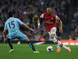 Arsenal V Manchester City 2013/14 Prints: Clash of Wings: Gibbs vs. Navas - Arsenal vs. Manchester City