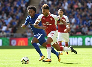 Arsenal V Chelsea - FA Community Shield 2017-18 Prints: Clash of Wings: Oxlade-Chamberlain vs