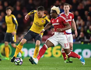 Middlesbrough V Arsenal 2016-17 Prints: Clash of Wings: Ramsey vs. Traore in Middlesbrough's Premier League Battle against Arsenal