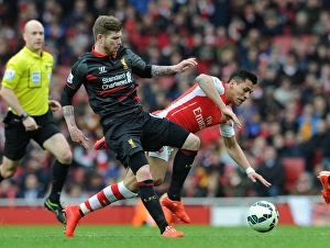 Arsenal V Liverpool 2014-15 Prints: Clash of Wings: Sanchez vs. Moreno - Arsenal vs. Liverpool Showdown