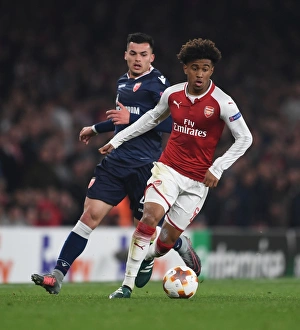 Arsenal V Red Star Belgrade 2017-18 Prints: Clash of Young Stars: Reiss Nelson vs