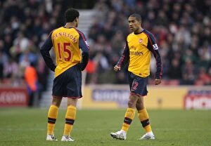 Images Dated 1st November 2008: Clichy and Denilson Lead Arsenal to Victory: Stoke City 1-2 Arsenal, Premier League, 2008