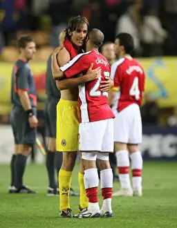 Villarreal V Arsenal 2008-9 Prints: Clichy and Pires Face Off