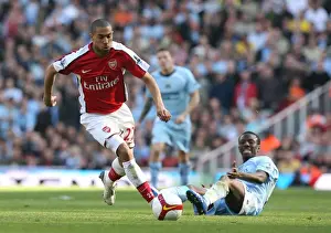 Arsenal V Manchester City 2008-09 Prints: Clichy's Brilliance: Arsenal Triumphs over Manchester City 2-0 in Premier League Battle