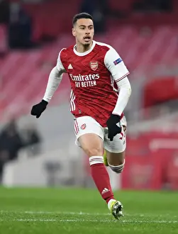 Behind Closed Doors: Gabriel Martinelli in UEFA Europa League Action for Arsenal Against Olympiacos
