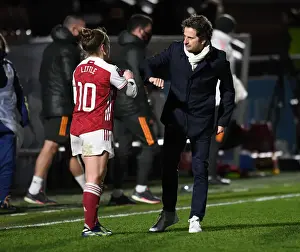 Behind Closed Doors: Montemurro and Little's Victory Celebration - Arsenal Women Triumph Over Manchester United Women in FA WSL