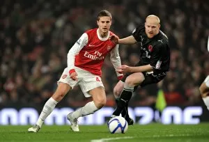 Arsenal v Leyton Orient FA Cup Replay 2010-11 Collection: Conor Henderson (Arsenal) Andrew Whing (Orient). Arsenal 5: 0 Leyton Orient