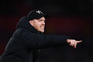 Images Dated 23rd November 2023: Conti Cup: Arsenal Women's Manager Eidevall Reacts to Victory over Southampton Women
