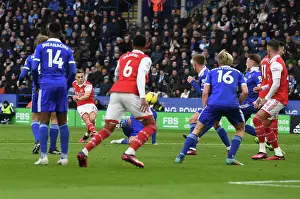 Leicester City V Arsenal 2022-23 Prints: Controversial Disallowed Goal: Leandro Trossard for Arsenal vs