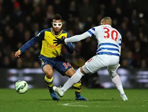 Queens Park Rangers V Arsenal 2014-15 Prints: Coquelin Outmaneuvers Sandro: Queens Park Rangers vs. Arsenal, Premier League 2014-15