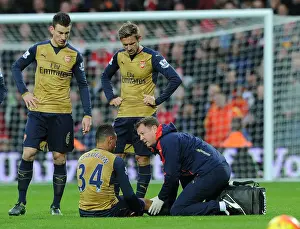 West Bromwich Albion V Arsenal 2015-16 Prints: Coquelin Receives Medical Attention During Arsenal's Match against West Bromwich Albion (2015-16)