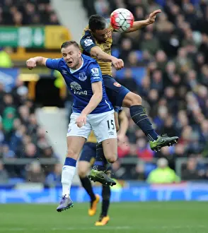 Everton V Arsenal 2015-16 Prints: Coquelin Soars High: Arsenal's Victory Moment vs Everton, 2015-16 Premier League