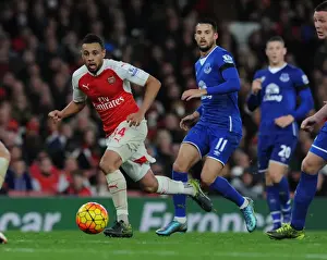 Arsenal V Everton 2015/16 Prints: Coquelin Surges Past Mirallas: Arsenal's Dominant Midfield Performance vs