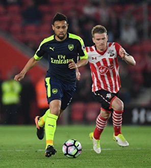 Southampton V Arsenal 2016-17 Prints: Coquelin vs. Davis: Southampton vs. Arsenal, Premier League Showdown (2016-17)