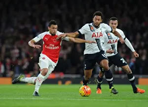 Arsenal V Tottenham Hotspur 2015-16 Prints: Coquelin vs. Dembele: An Intense Battle in the 2015-16 Premier League - Arsenal vs
