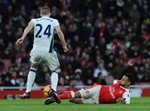Arsenal V West Bromwich Albion 2016-17 Prints: Coquelin vs. Fletcher: Battle in the Midfield - Arsenal v West Bromwich Albion