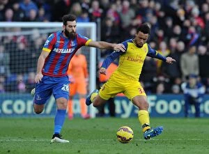 Images Dated 21st February 2015: Coquelin vs. Ledley: A Midfield Battle - Premier League 2014-15: Crystal Palace vs. Arsenal