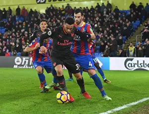 Crystal Palace V Arsenal 2017-18 Prints: Coquelin vs Milivojevic: A Midfield Battle in the Premier League - Crystal Palace vs Arsenal (2017-18)