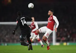 Arsenal V West Ham United - Carabao Cup 2017-18 Prints: Coquelin vs. Obiang: Clash in the Carabao Cup Quarters at Arsenal