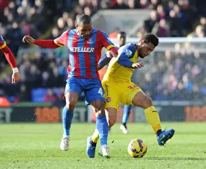 Crystal Palace V Arsenal 2014-15 Prints: Coquelin vs. Puncheon: Intense Battle in Crystal Palace vs. Arsenal Premier League Clash