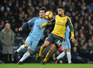 Manchester City V Arsenal 2016-17 Prints: Coquelin vs. Silva: Clash of the Midfield Titans - Manchester City vs