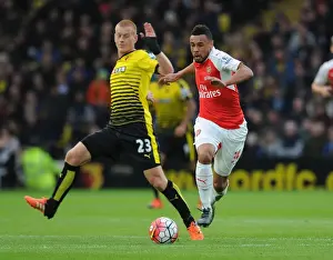 Watford V Arsenal 2015/16 Prints: Coquelin vs Watson: A Premier League Showdown at Vicarage Road