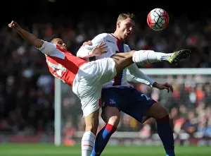 Arsenal V Crystal Palace 2015-16 Prints: Coquelin vs Wickham: A Premier League Battle at Emirates Stadium