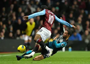 Aston Villa V Arsenal 2011-12 Prints: Coquelin vs Zogbia: Battle for Possession in Aston Villa vs Arsenal (2011-12)