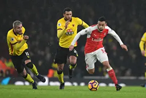 Arsenal V Watford 2016-17 Prints: Coquelin's Midfield Mastery: Outmaneuvering Capoue and Behrami (Arsenal vs)
