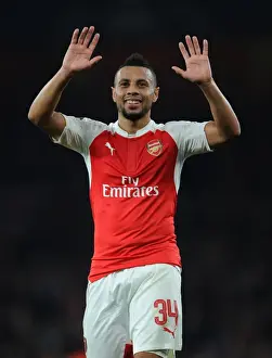 Arsenal V Bayern Munich 2015/16 Prints: Coquelin's Stunner: Arsenal's Upset Victory Over Bayern Munich in the Champions League