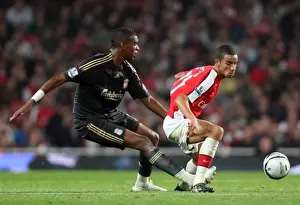 Arsenal V Liverpool - Carling Cup 2009-10 Prints: Craig Eastmond (Arsenal) Damien Plessis (Liverpool)