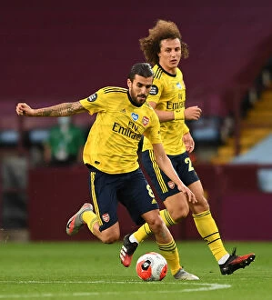 Images Dated 22nd July 2020: Dani Ceballos and David Luiz: Focused During Aston Villa vs. Arsenal FC Premier League Clash