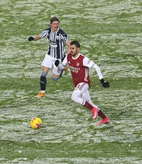 West Bromwich Albion V Arsenal 2020-21 Prints: Dani Ceballos Under Intense Pressure: A Battle Against West Bromwich Albion