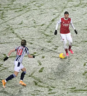 West Bromwich Albion V Arsenal 2020-21 Prints: Dani Ceballos Under Pressure: A Tense Battle at The Hawthorns - West Bromwich Albion vs