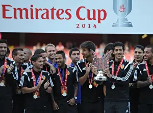 Arsenal V AS Monaco 2014-15 Prints: Dani Parejo Lifts Emirates Cup for AS Monaco after Arsenal Clash