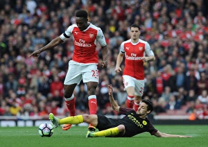 Arsenal v Manchester City 2016-17 Collection: Danny Welbeck (Arsenal) Jesus Navas (Man City)