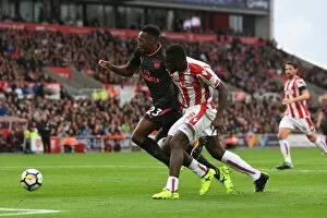 Images Dated 19th August 2017: Danny Welbeck (Arsenal) Mame Diouf (Stoke). Stoke City 1: 0 Arsenal. Premier League