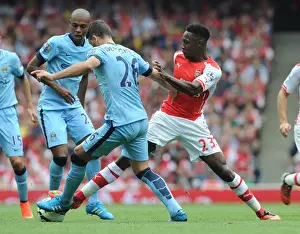 Arsenal V Manchester City 2014-15 Prints: Danny Welbeck (Arsenal) Martin Demichelis (Man City). Arsenal 2: 2 Manchester City