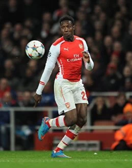 Images Dated 25th February 2015: Danny Welbeck: Arsenal's Star Forward in UEFA Champions League Action Against AS Monaco