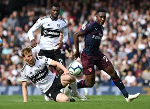 Fulham V Arsenal 2018-19 Prints: Danny Welbeck Breaks Past Fulham Defenders Anguissa and Ream in Premier League Clash