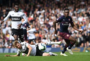 Fulham V Arsenal 2018-19 Prints: Danny Welbeck Breaks Past Fulham's Anguissa and Ream